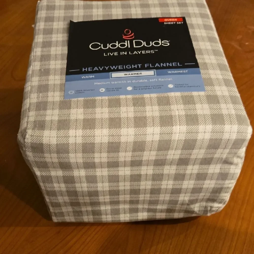 Cuddl Duds Heavyweight Flannel Set 100%Brushed Cotton